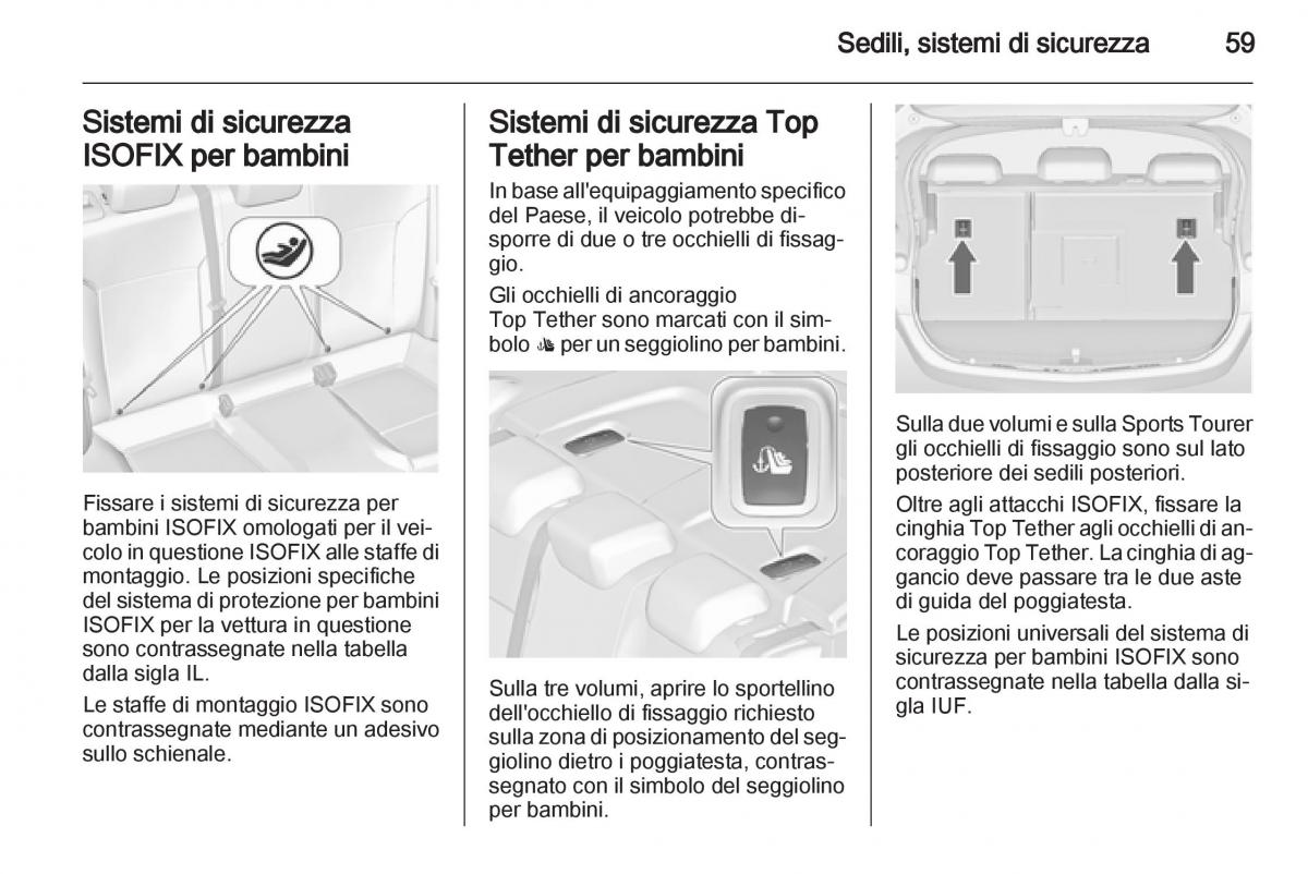 Opel Astra J IV 4 manuale del proprietario / page 61