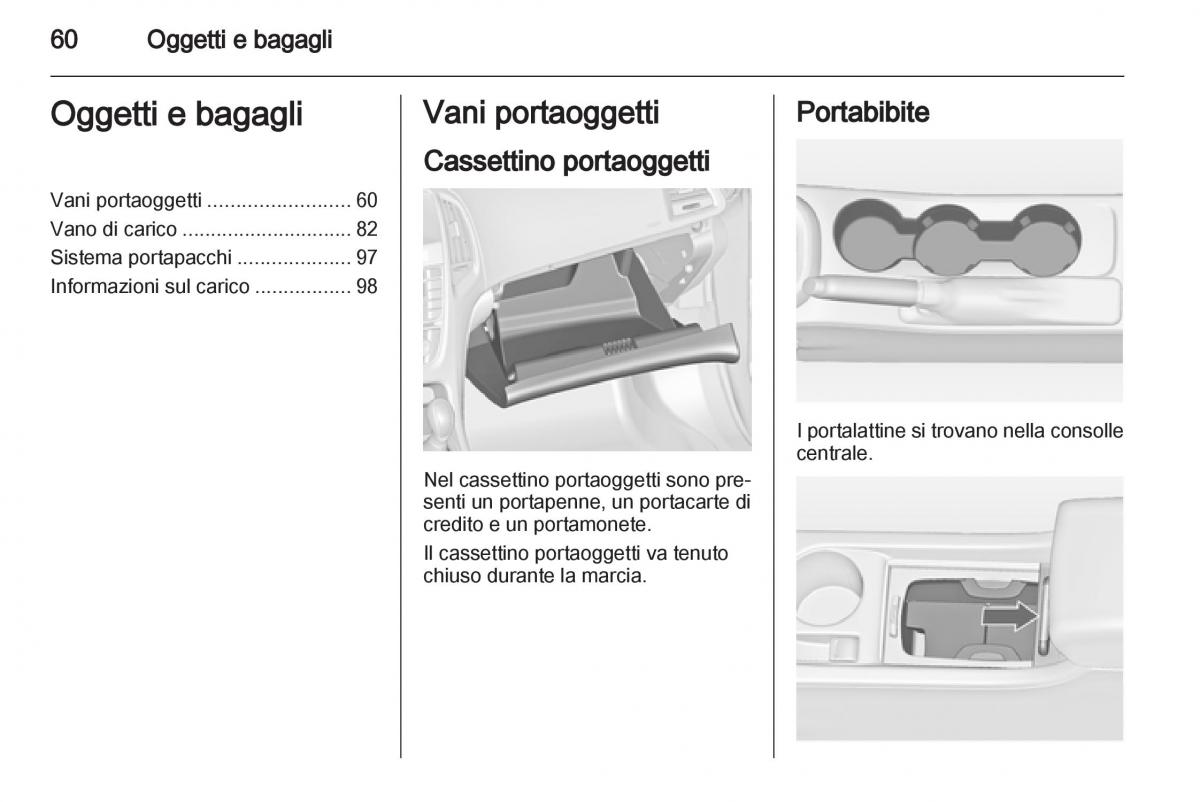 Opel Astra J IV 4 manuale del proprietario / page 62