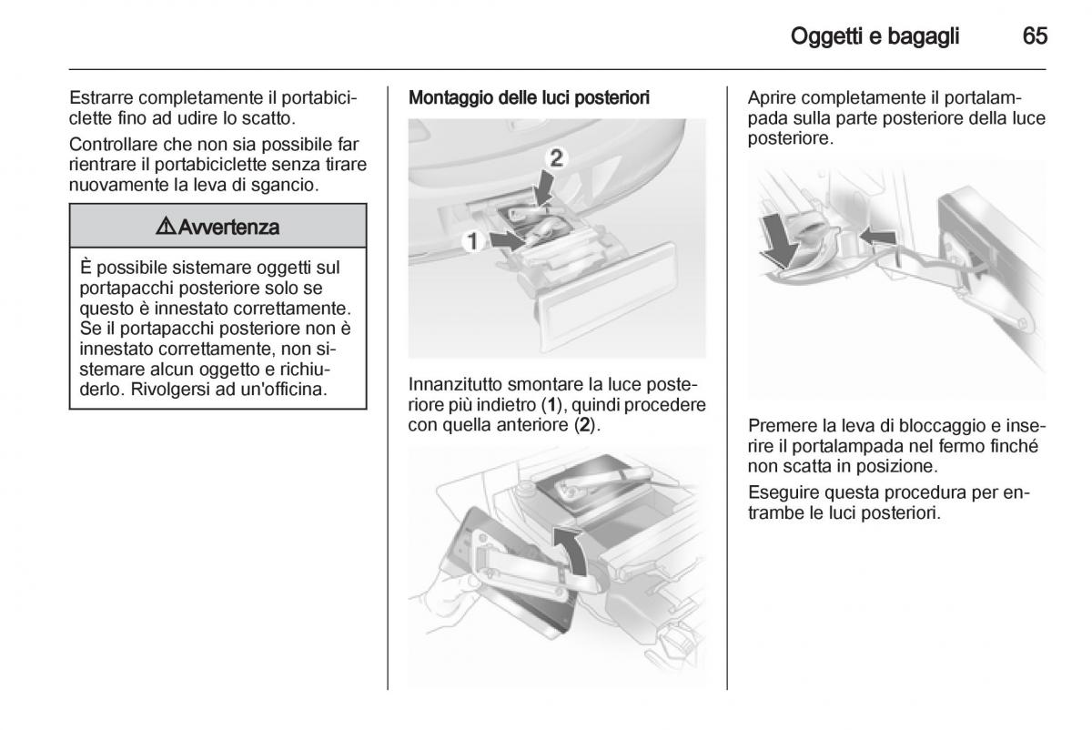 Opel Astra J IV 4 manuale del proprietario / page 67