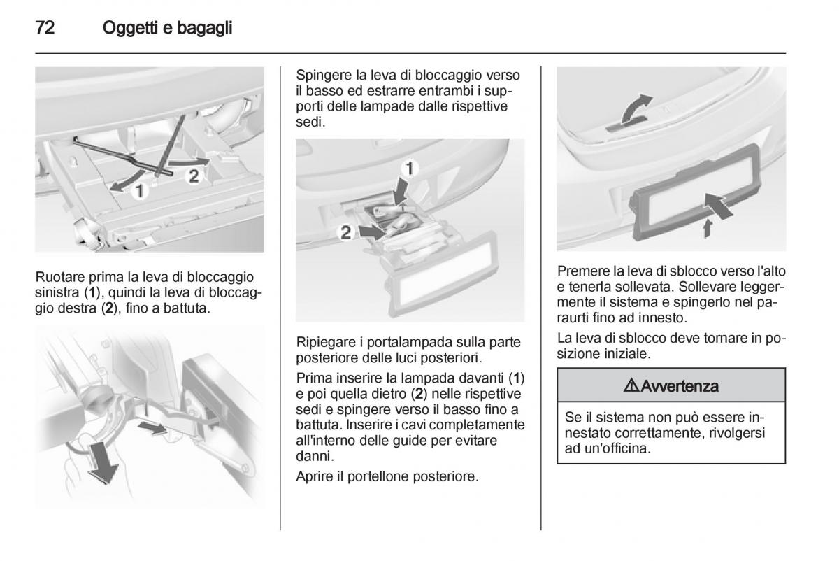 Opel Astra J IV 4 manuale del proprietario / page 74