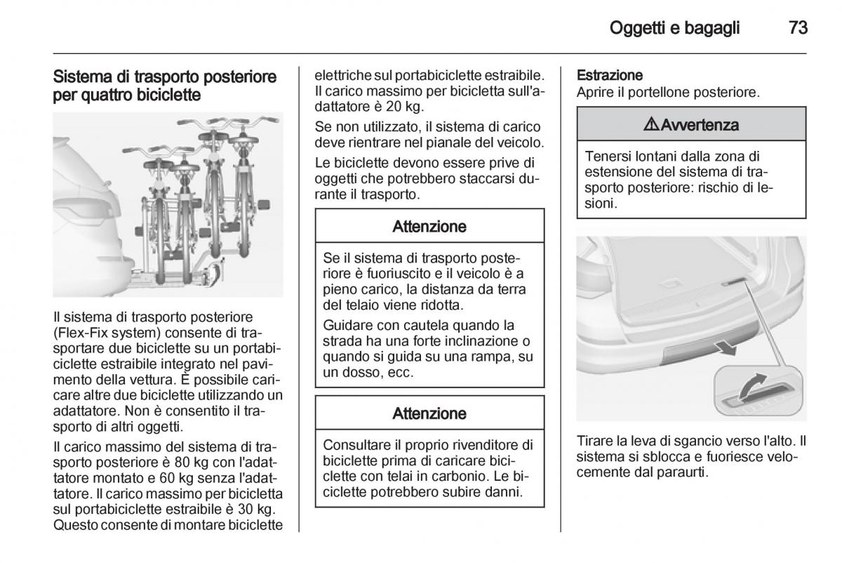 Opel Astra J IV 4 manuale del proprietario / page 75