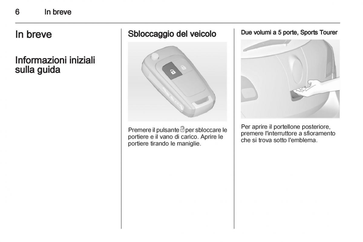 Opel Astra J IV 4 manuale del proprietario / page 8