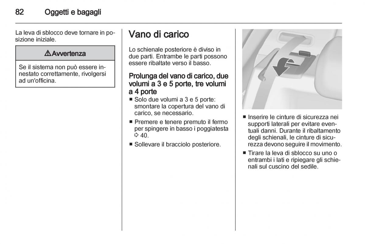 Opel Astra J IV 4 manuale del proprietario / page 84