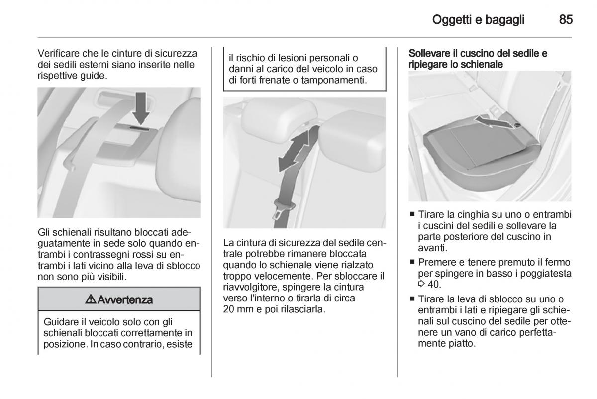 Opel Astra J IV 4 manuale del proprietario / page 87