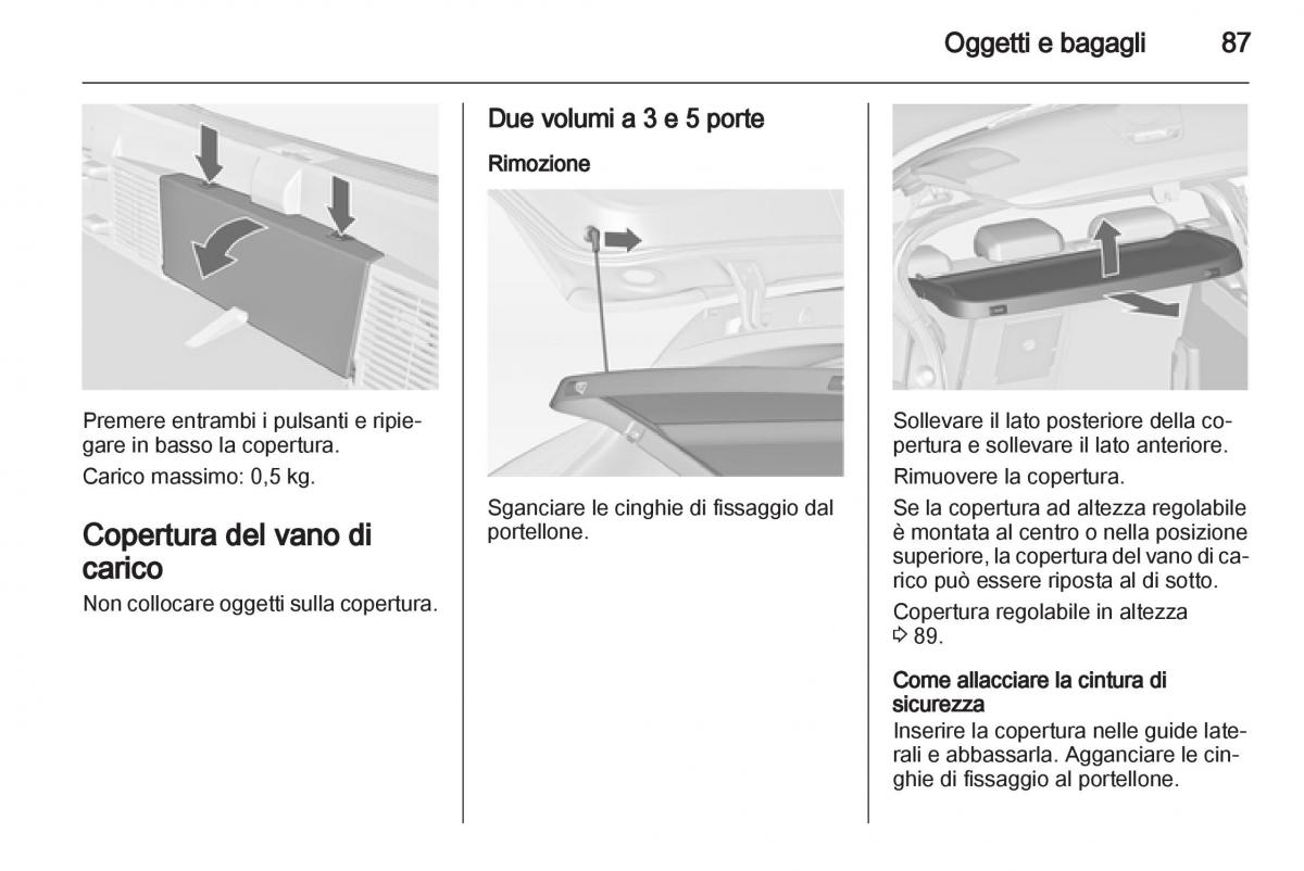 Opel Astra J IV 4 manuale del proprietario / page 89