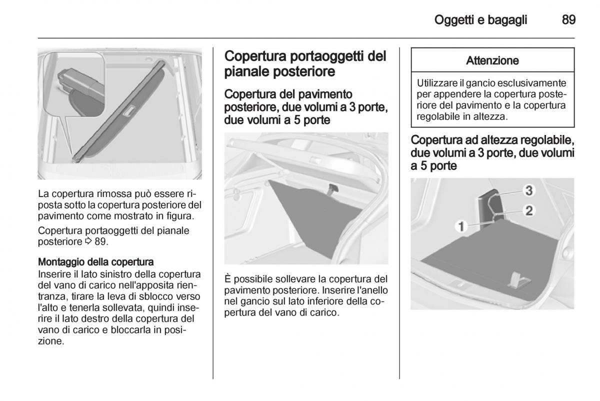 Opel Astra J IV 4 manuale del proprietario / page 91