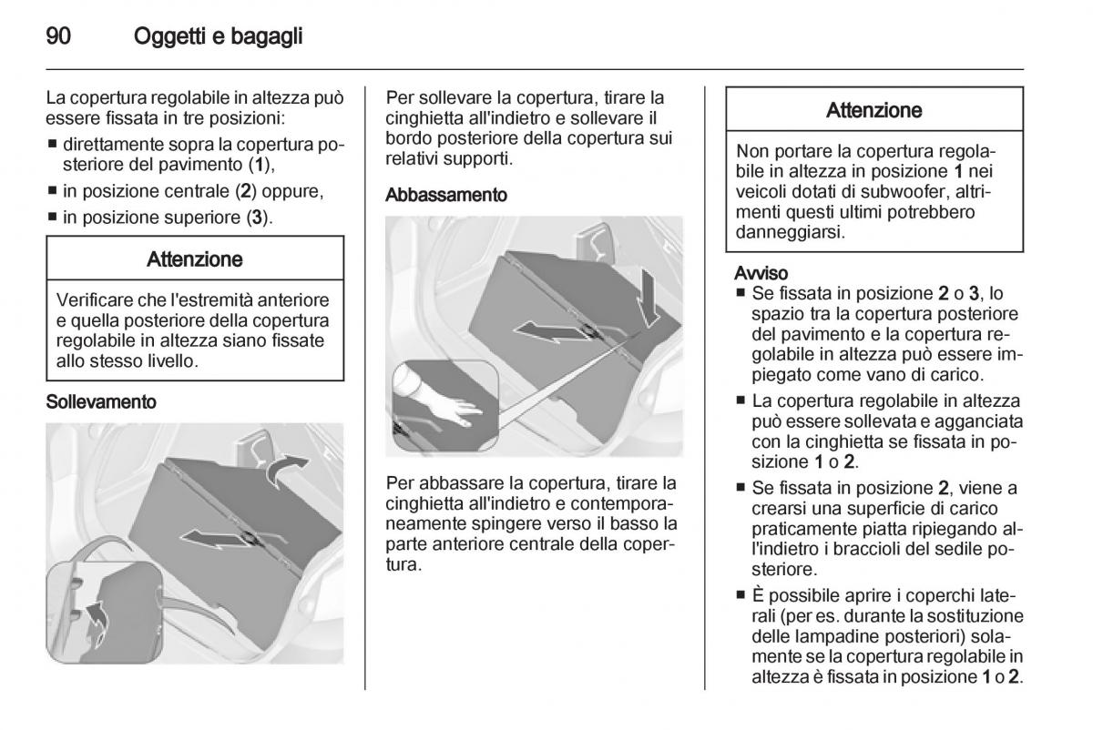 Opel Astra J IV 4 manuale del proprietario / page 92