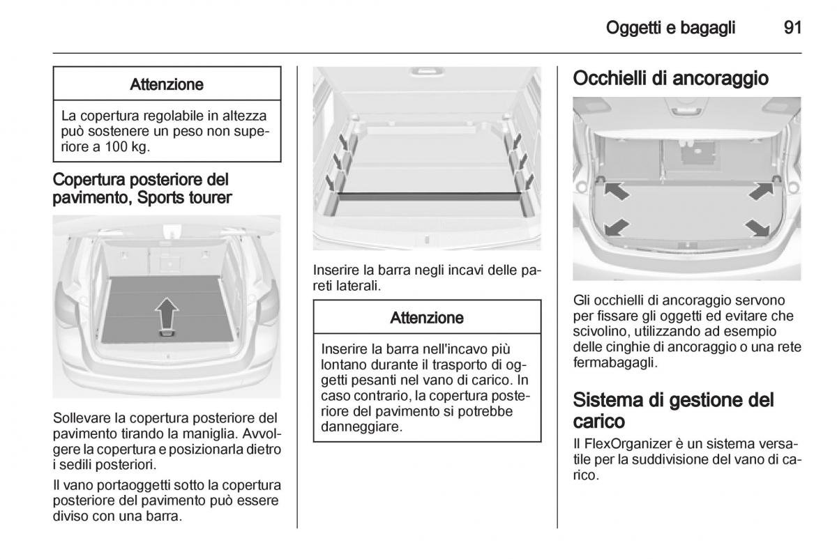 Opel Astra J IV 4 manuale del proprietario / page 93