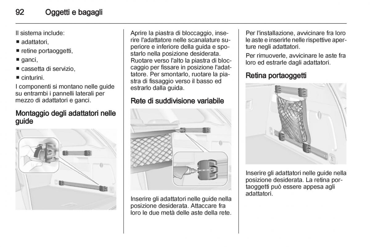 Opel Astra J IV 4 manuale del proprietario / page 94