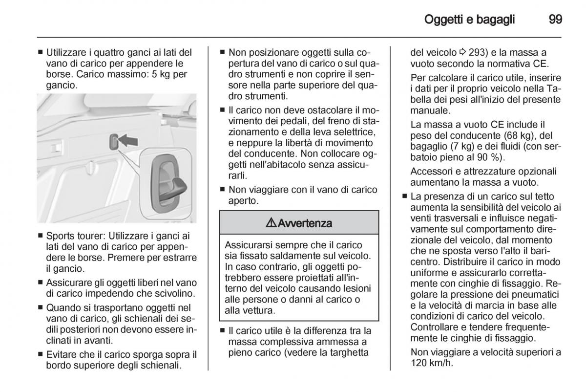 Opel Astra J IV 4 manuale del proprietario / page 101