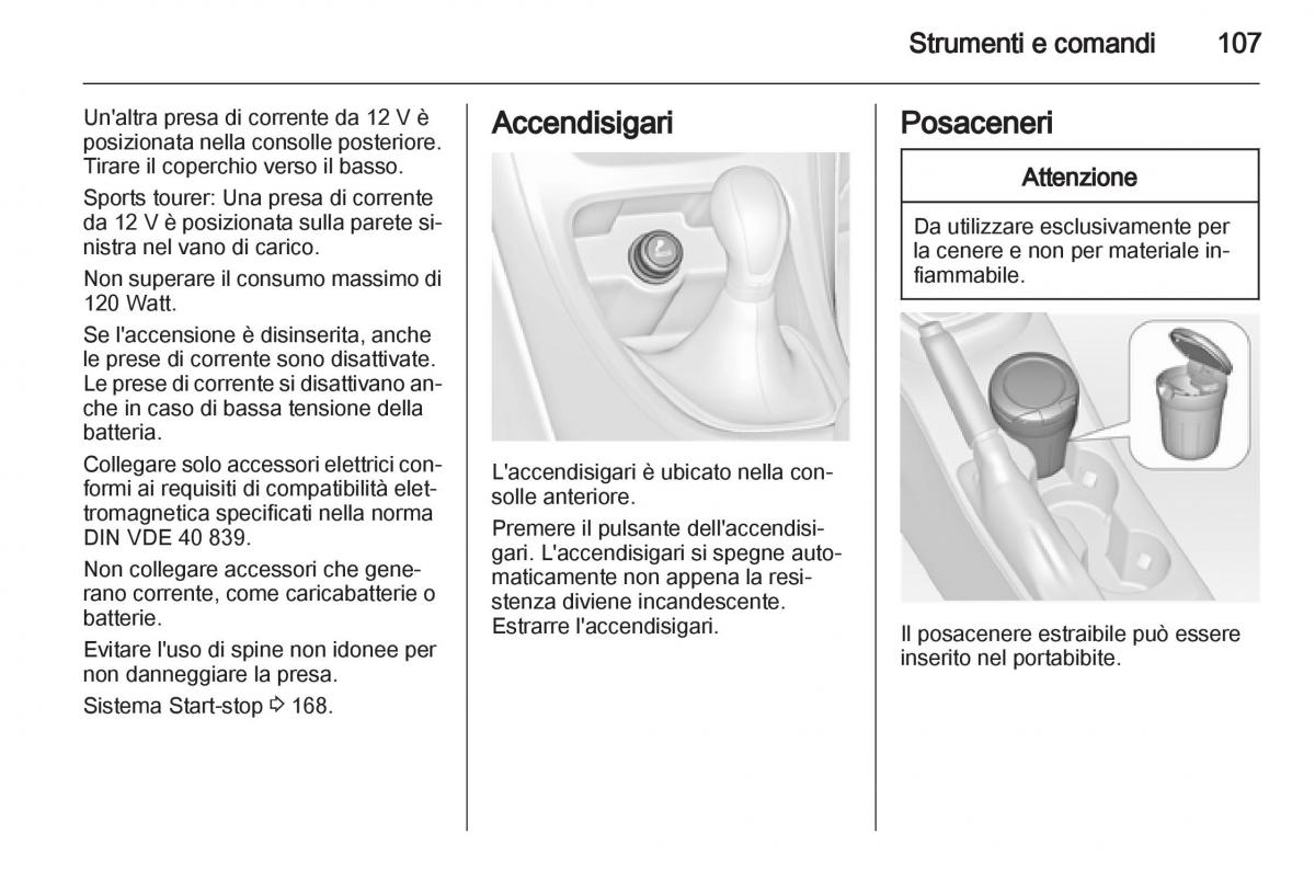 Opel Astra J IV 4 manuale del proprietario / page 109