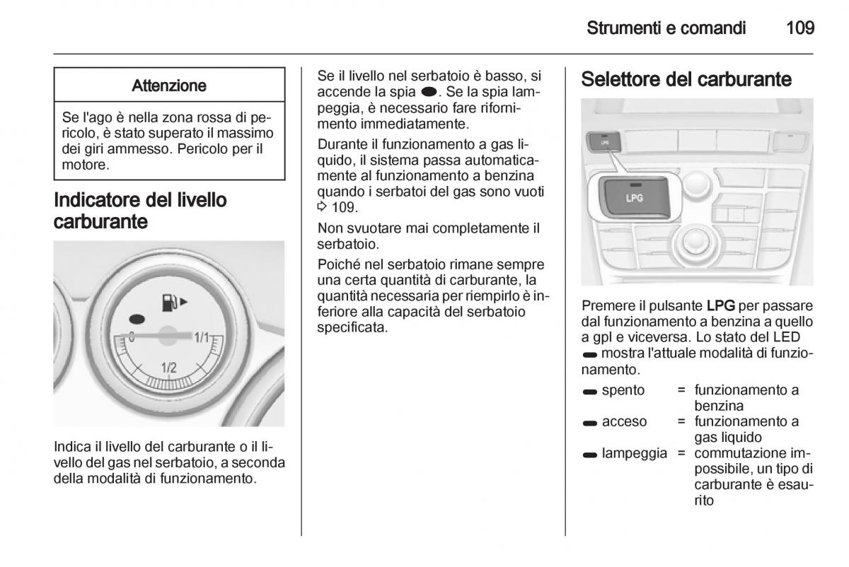 Opel Astra J IV 4 manuale del proprietario / page 111