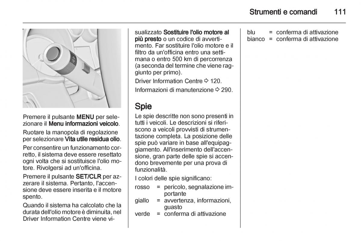 Opel Astra J IV 4 manuale del proprietario / page 113