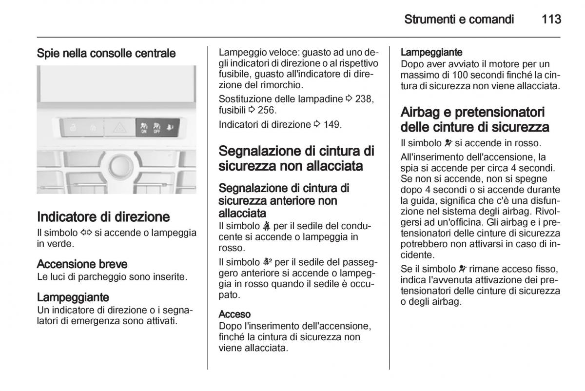 Opel Astra J IV 4 manuale del proprietario / page 115