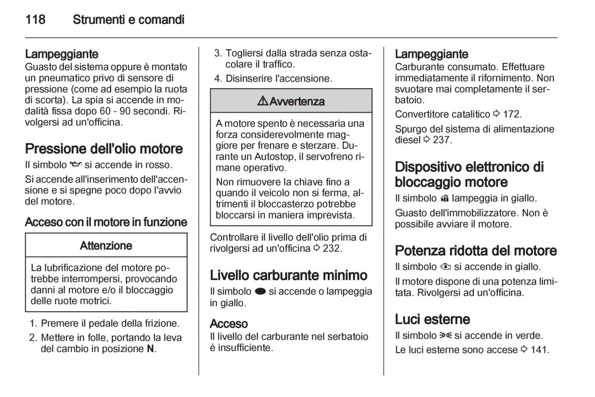 Opel Astra J IV 4 manuale del proprietario / page 120