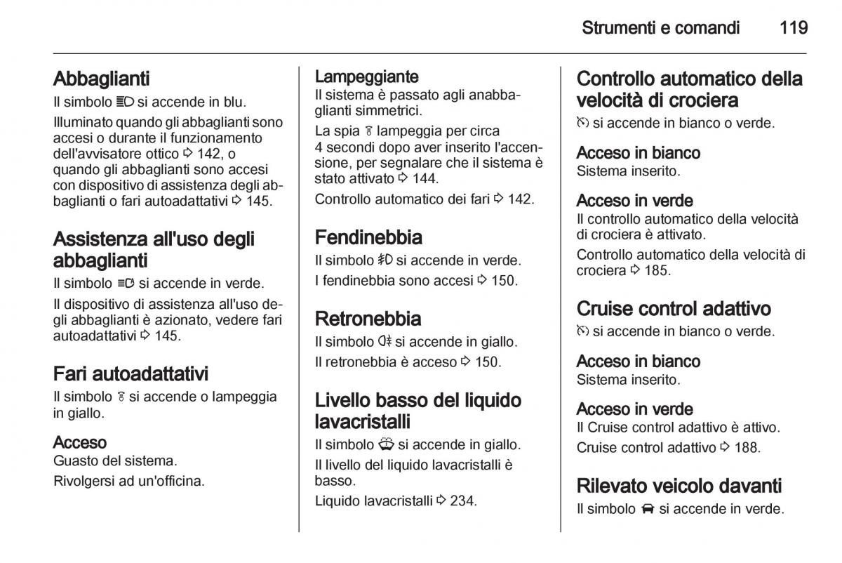 Opel Astra J IV 4 manuale del proprietario / page 121