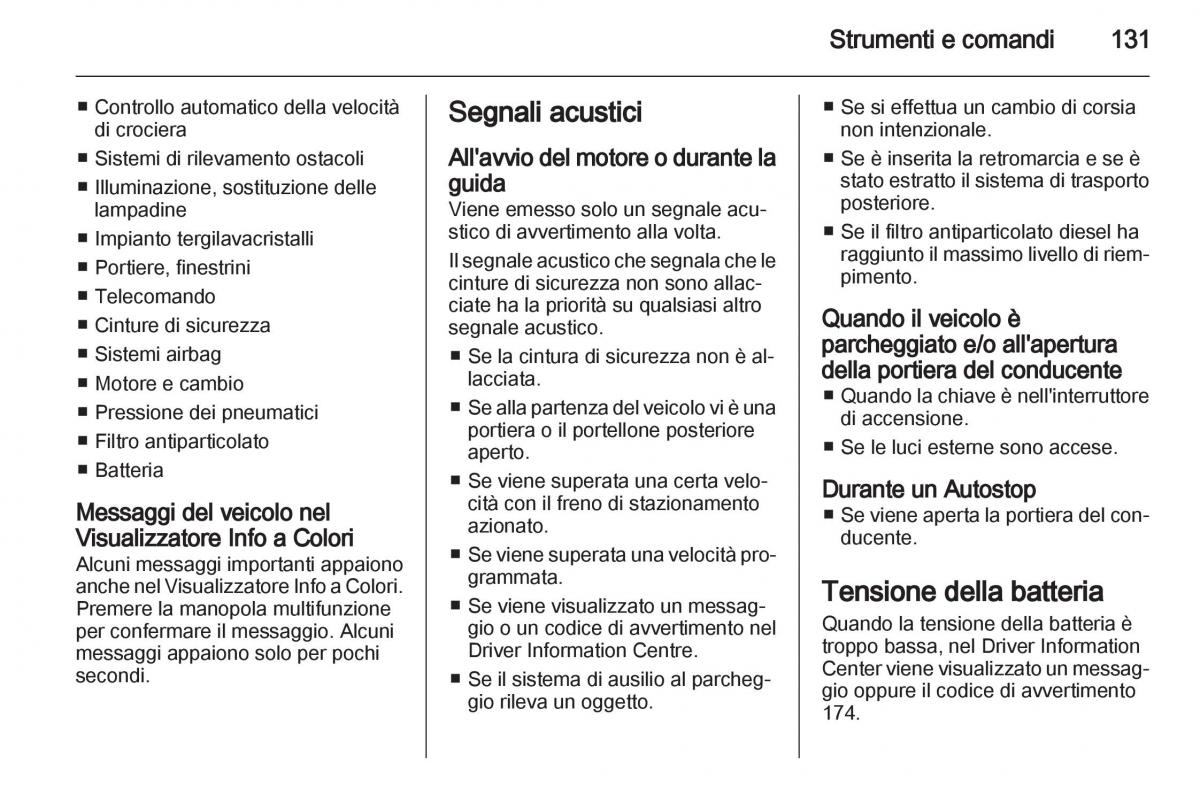 Opel Astra J IV 4 manuale del proprietario / page 133