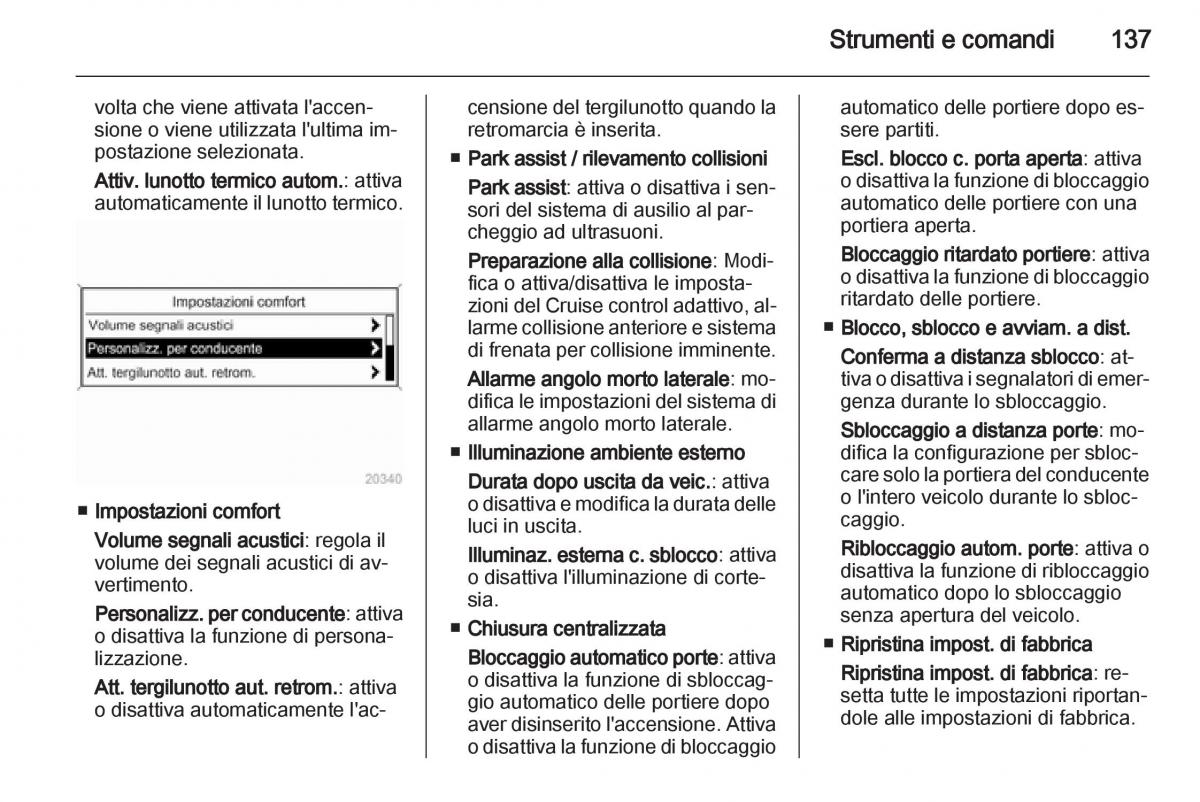 Opel Astra J IV 4 manuale del proprietario / page 139