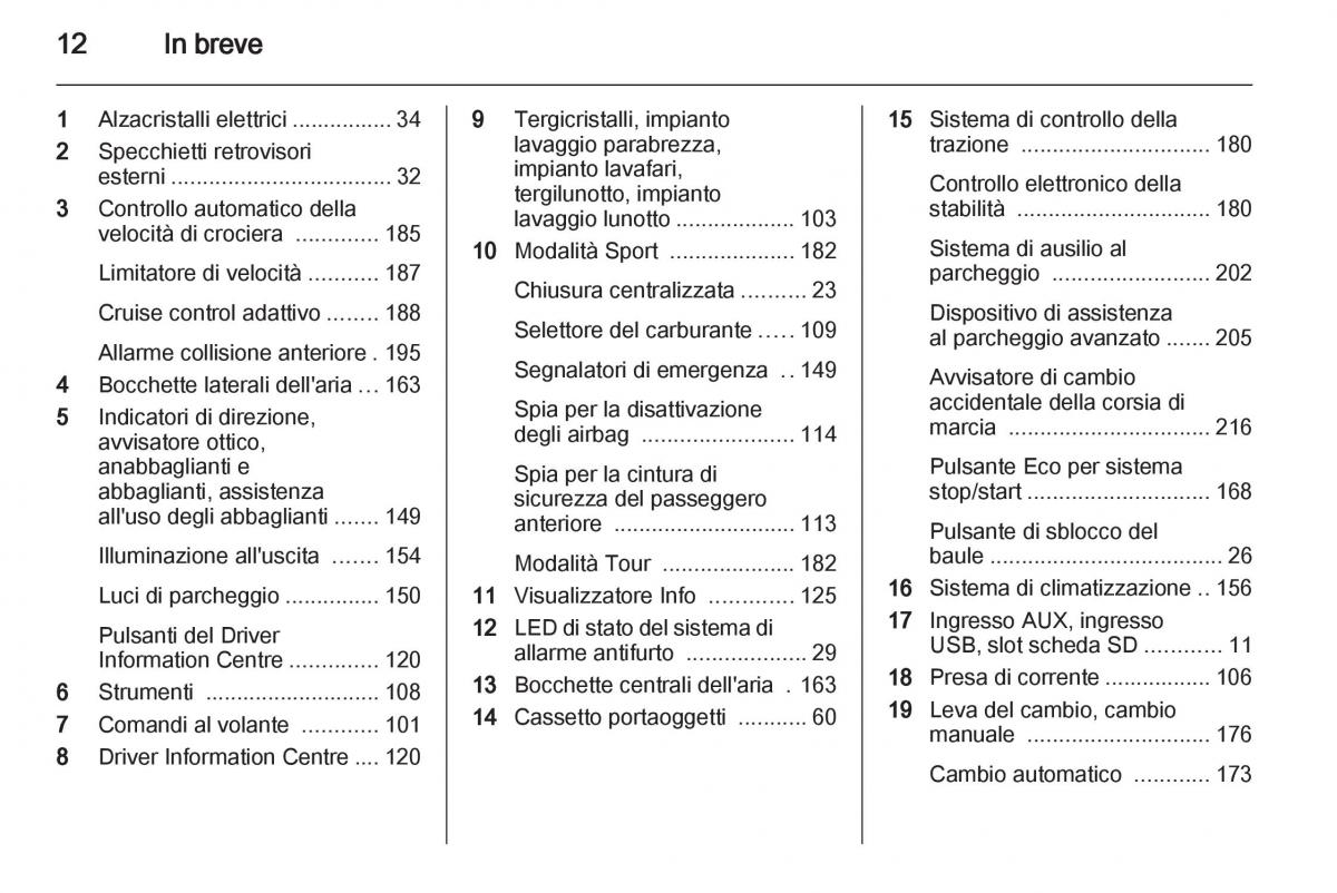 Opel Astra J IV 4 manuale del proprietario / page 14