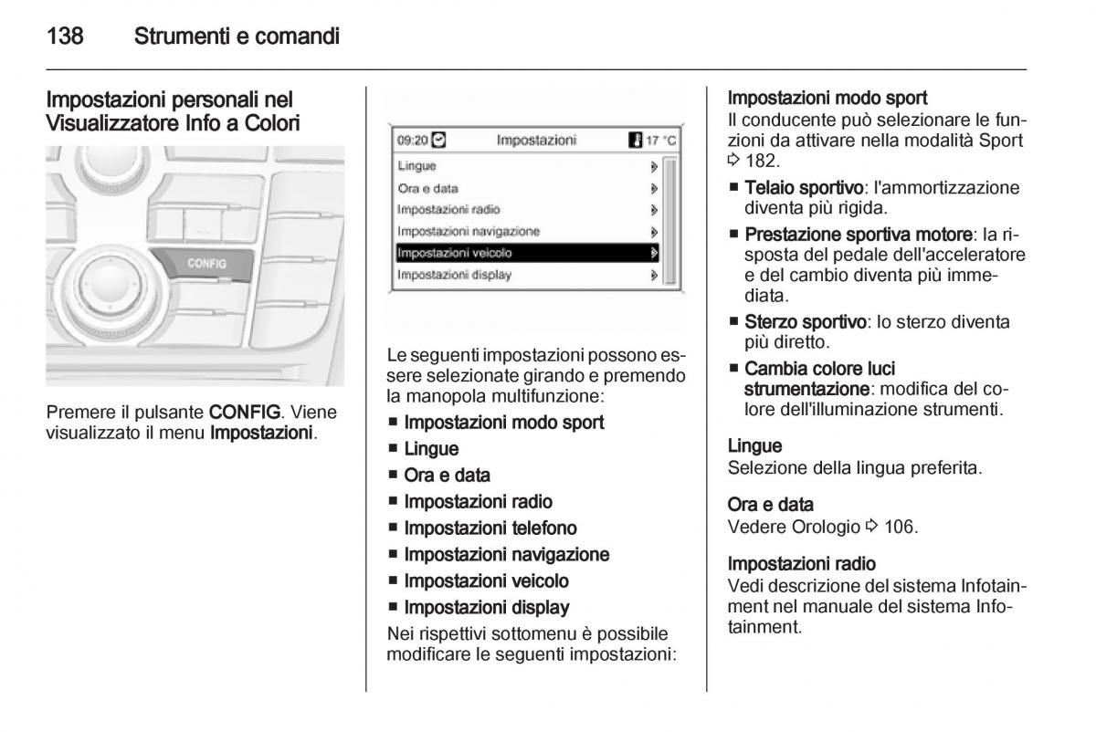 Opel Astra J IV 4 manuale del proprietario / page 140