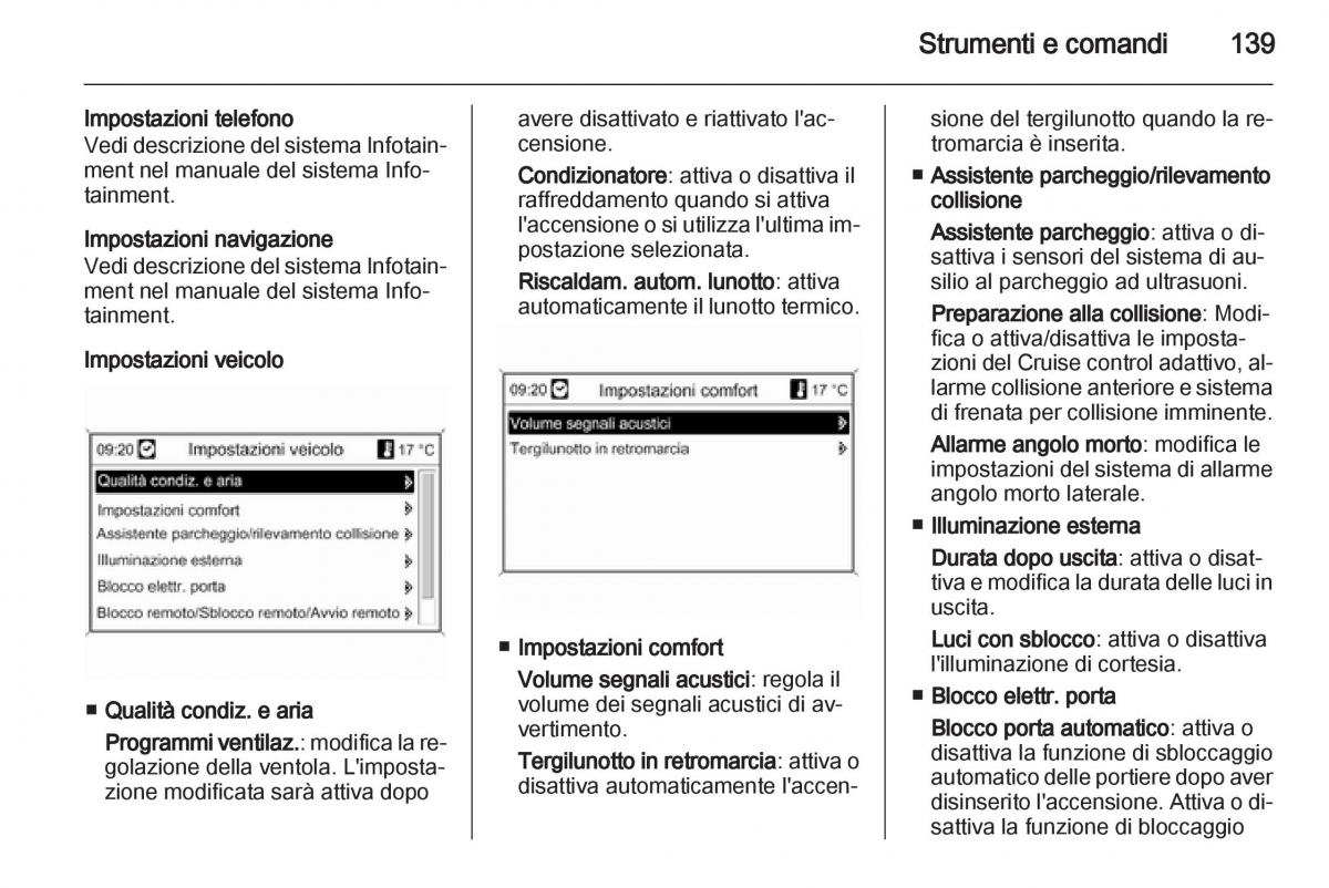 Opel Astra J IV 4 manuale del proprietario / page 141