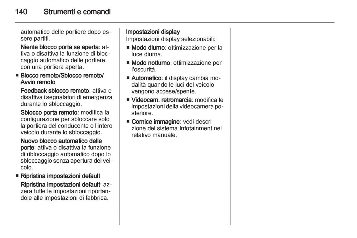 Opel Astra J IV 4 manuale del proprietario / page 142