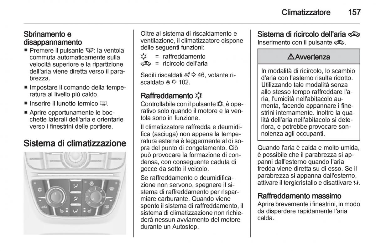 Opel Astra J IV 4 manuale del proprietario / page 159