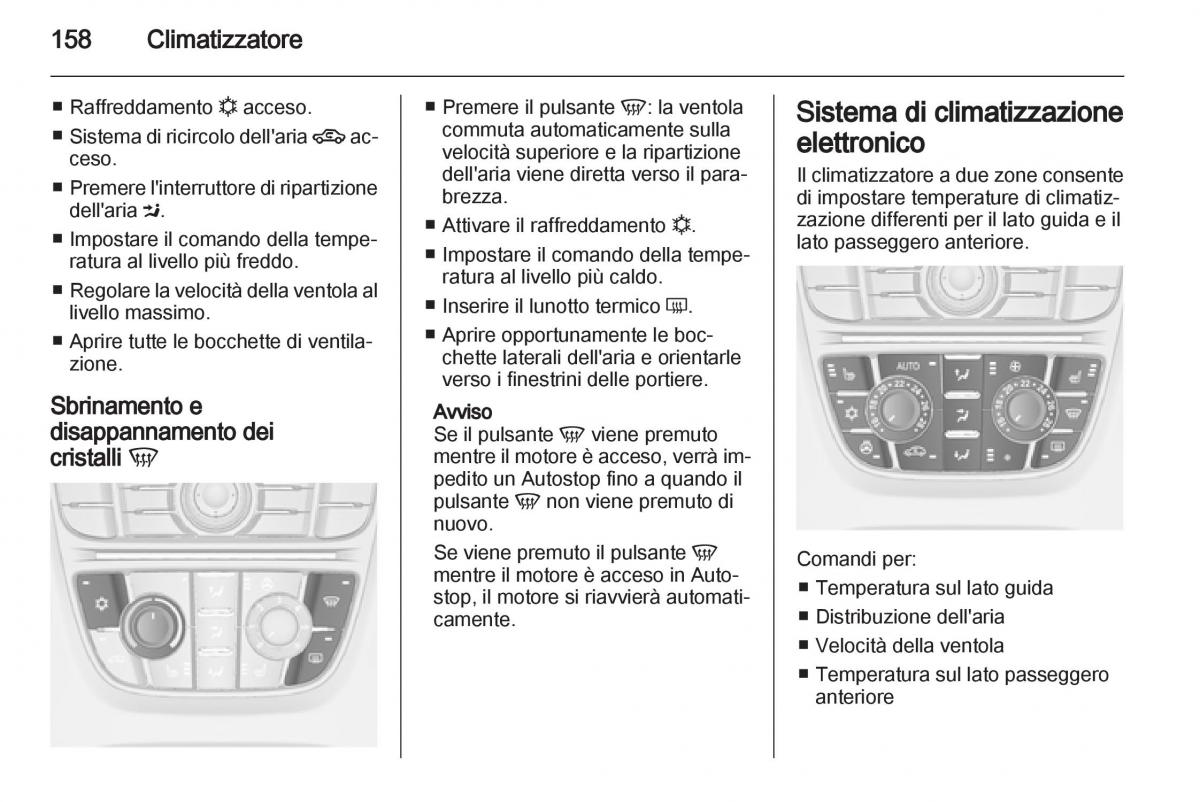 Opel Astra J IV 4 manuale del proprietario / page 160