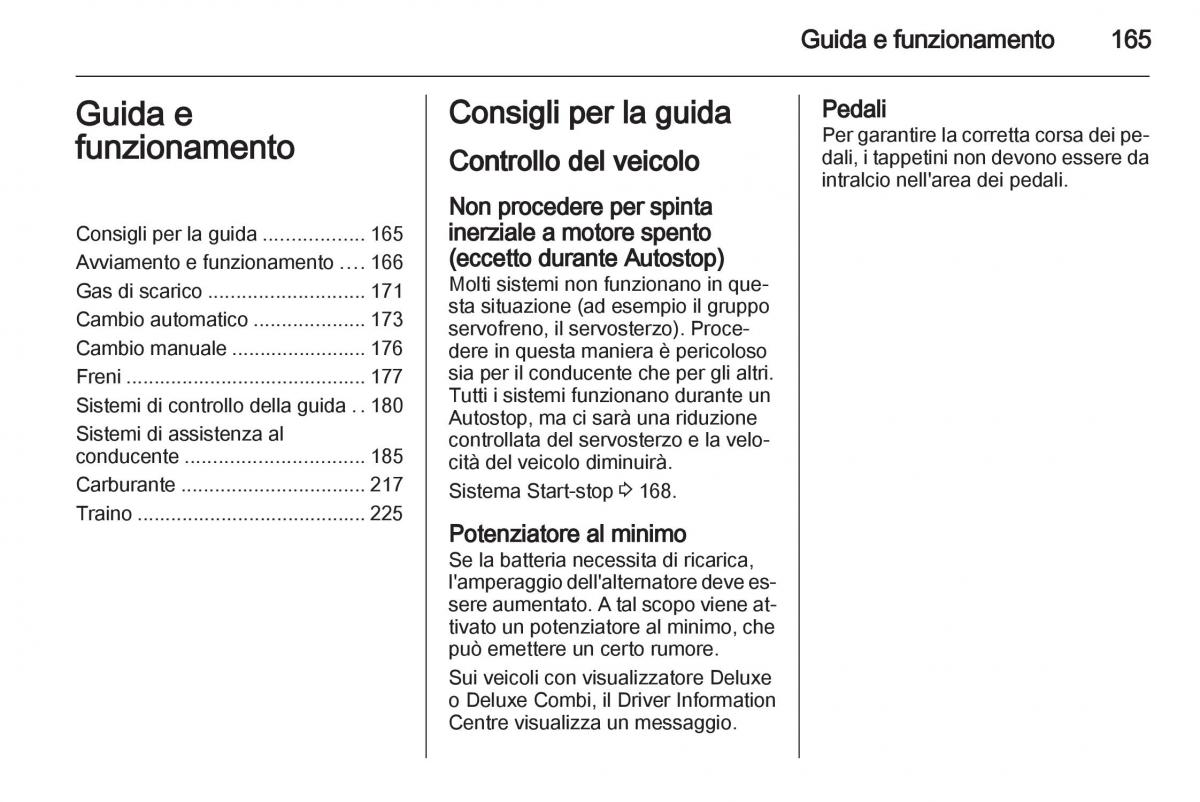 Opel Astra J IV 4 manuale del proprietario / page 167