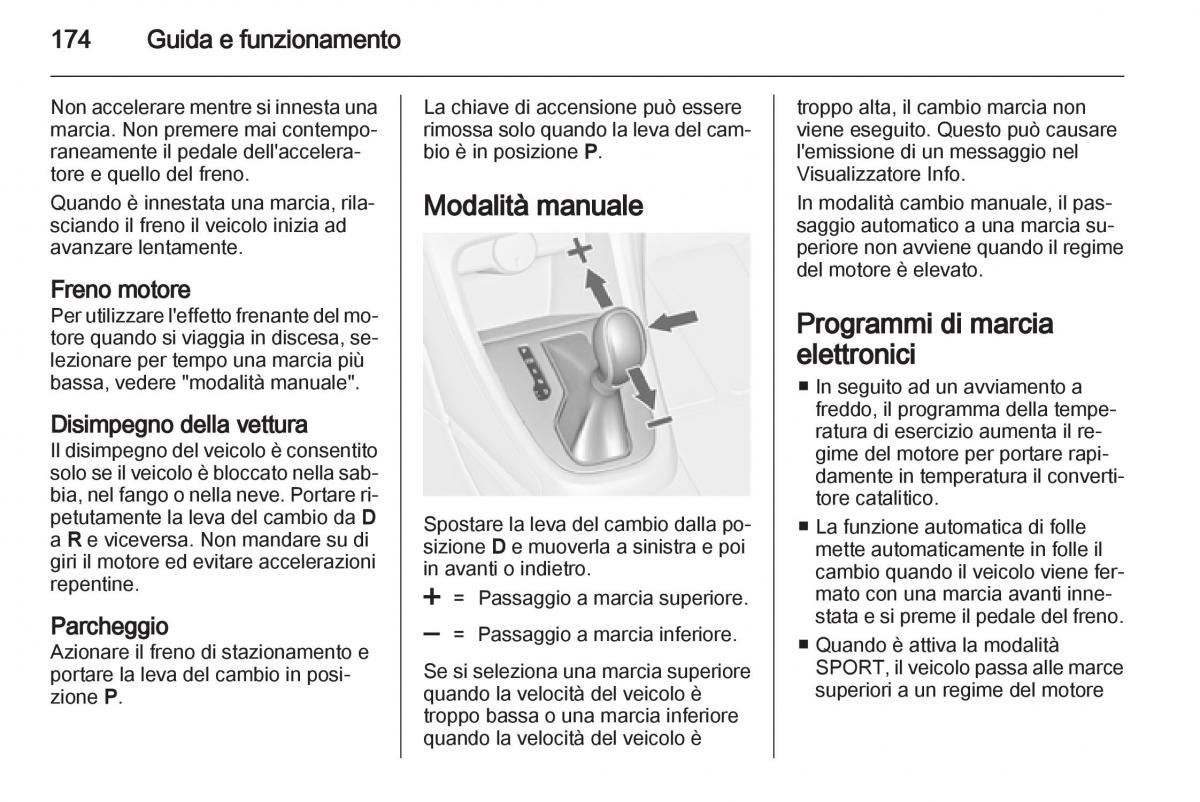 Opel Astra J IV 4 manuale del proprietario / page 176