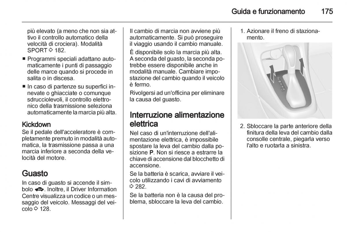 Opel Astra J IV 4 manuale del proprietario / page 177