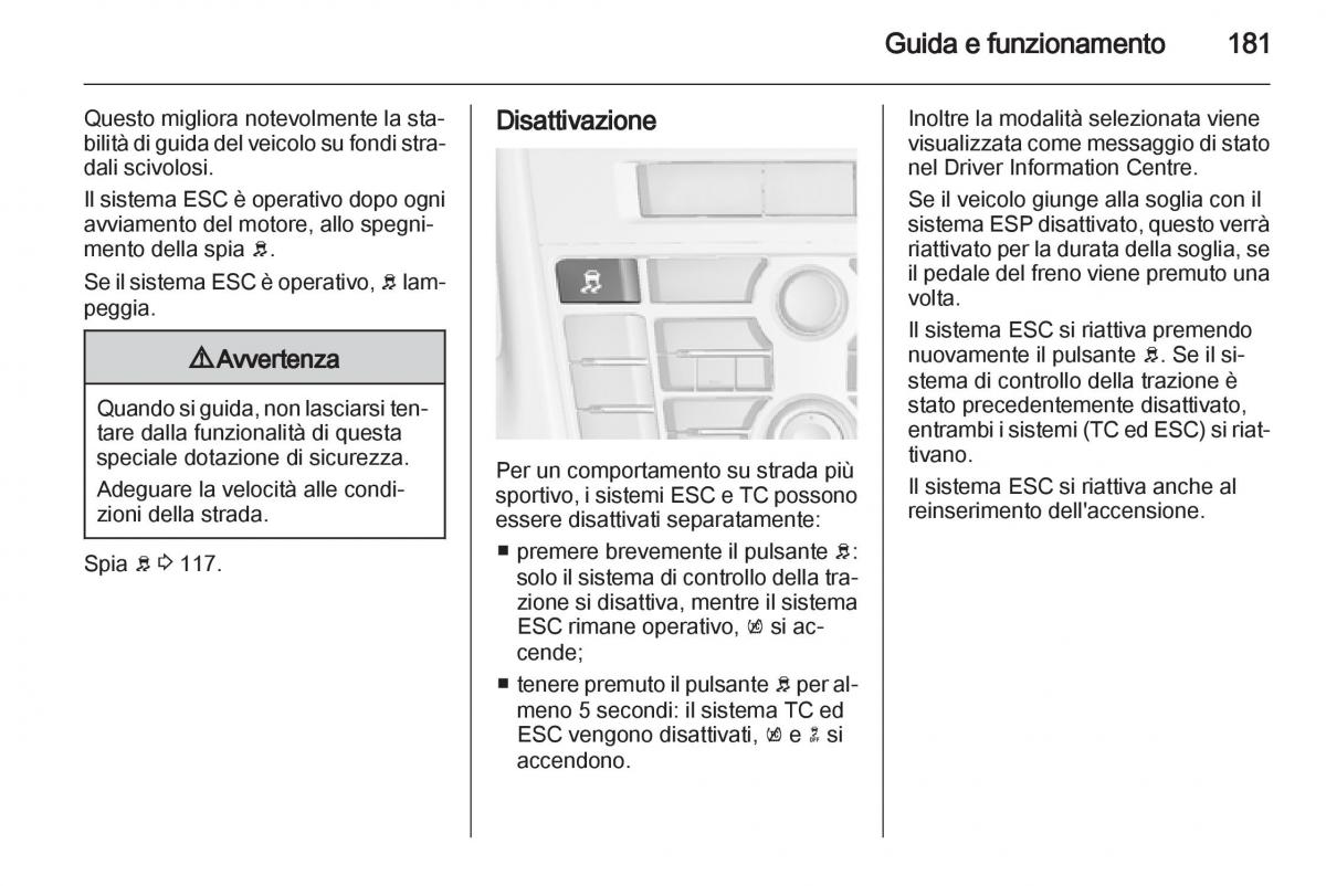 Opel Astra J IV 4 manuale del proprietario / page 183