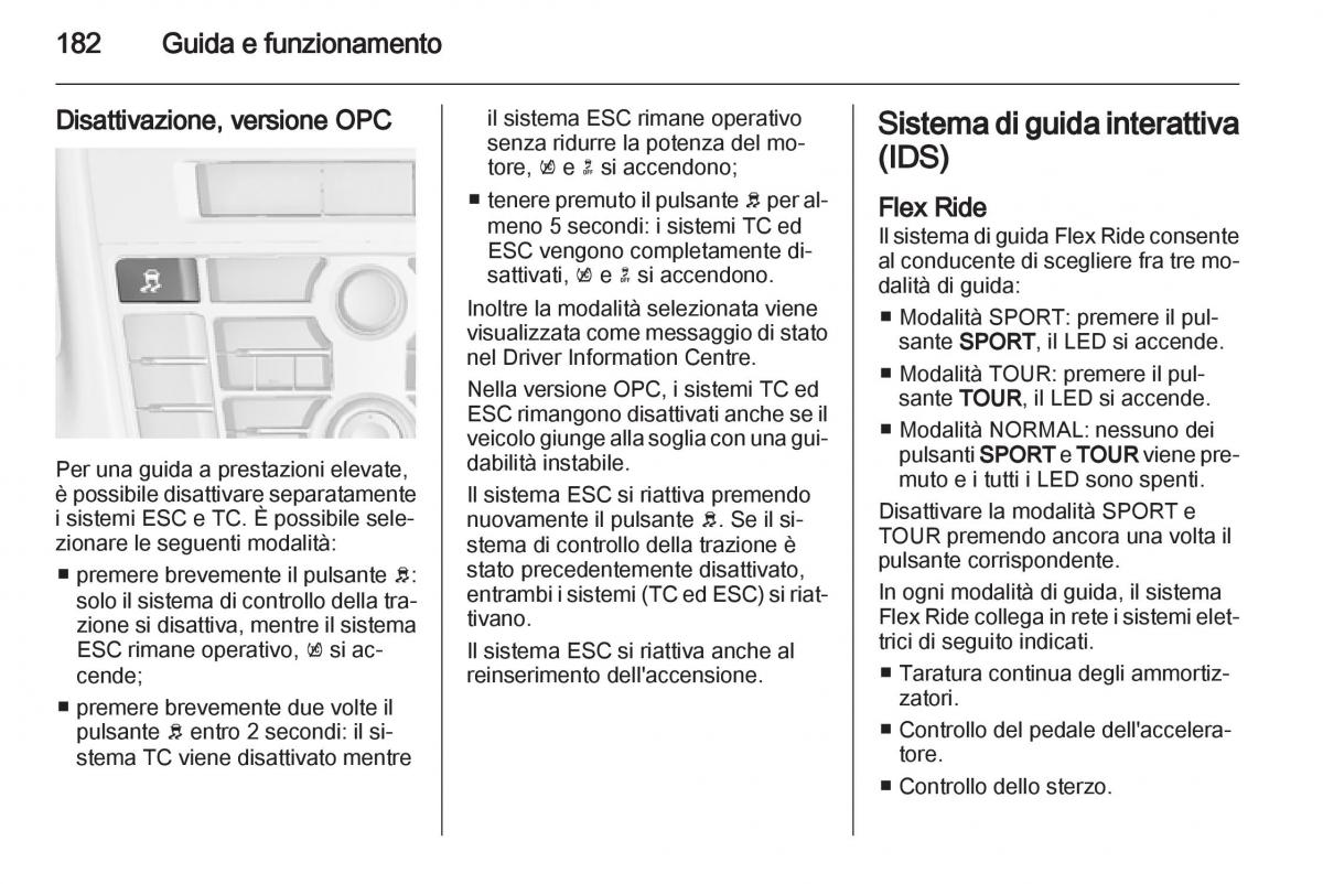 Opel Astra J IV 4 manuale del proprietario / page 184