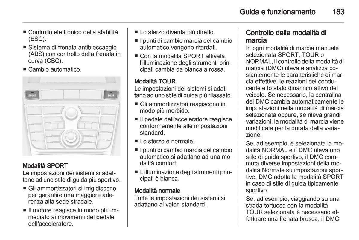 Opel Astra J IV 4 manuale del proprietario / page 185