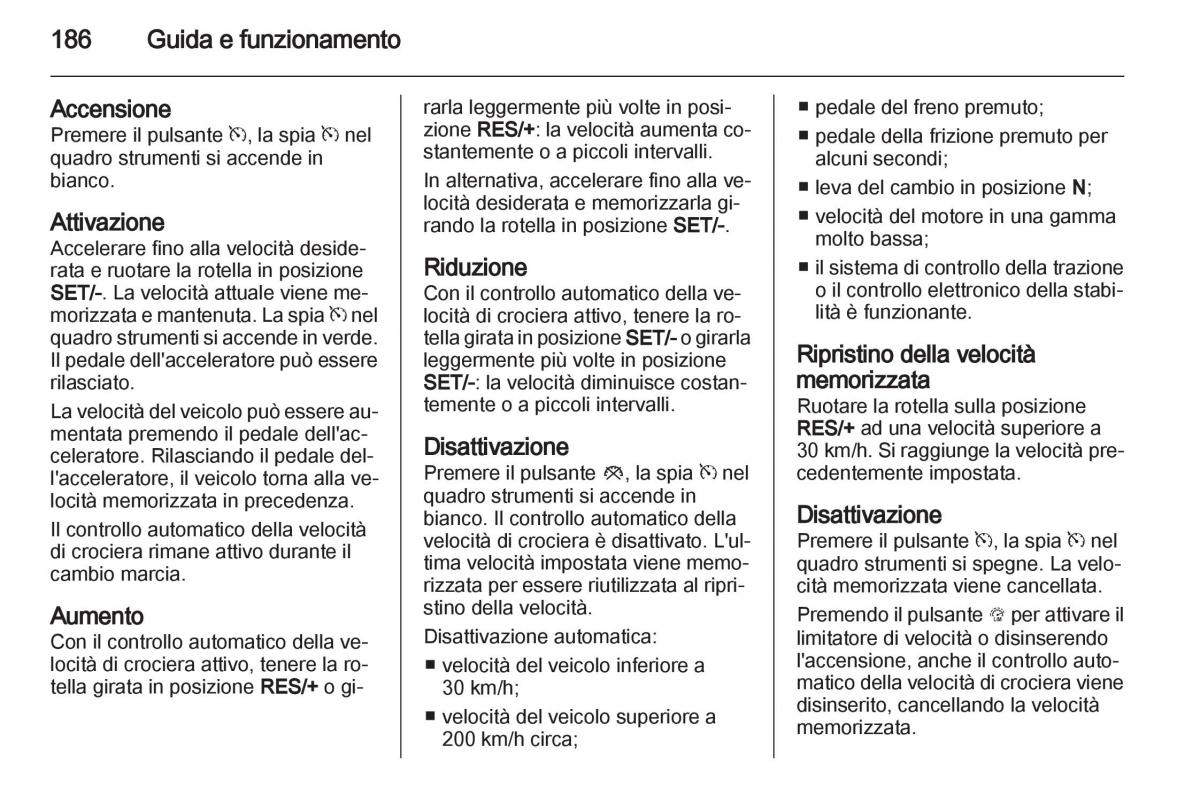 Opel Astra J IV 4 manuale del proprietario / page 188