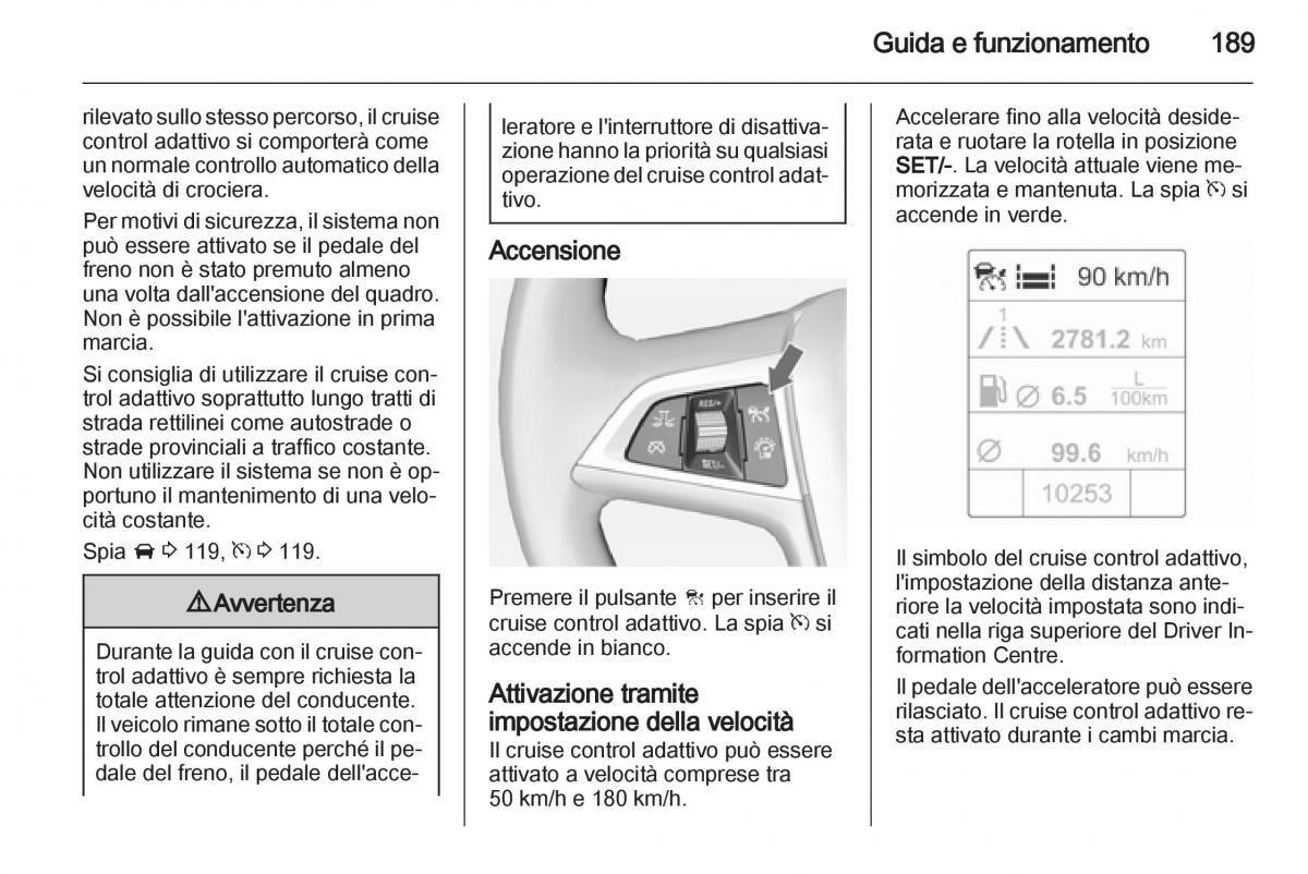 Opel Astra J IV 4 manuale del proprietario / page 191