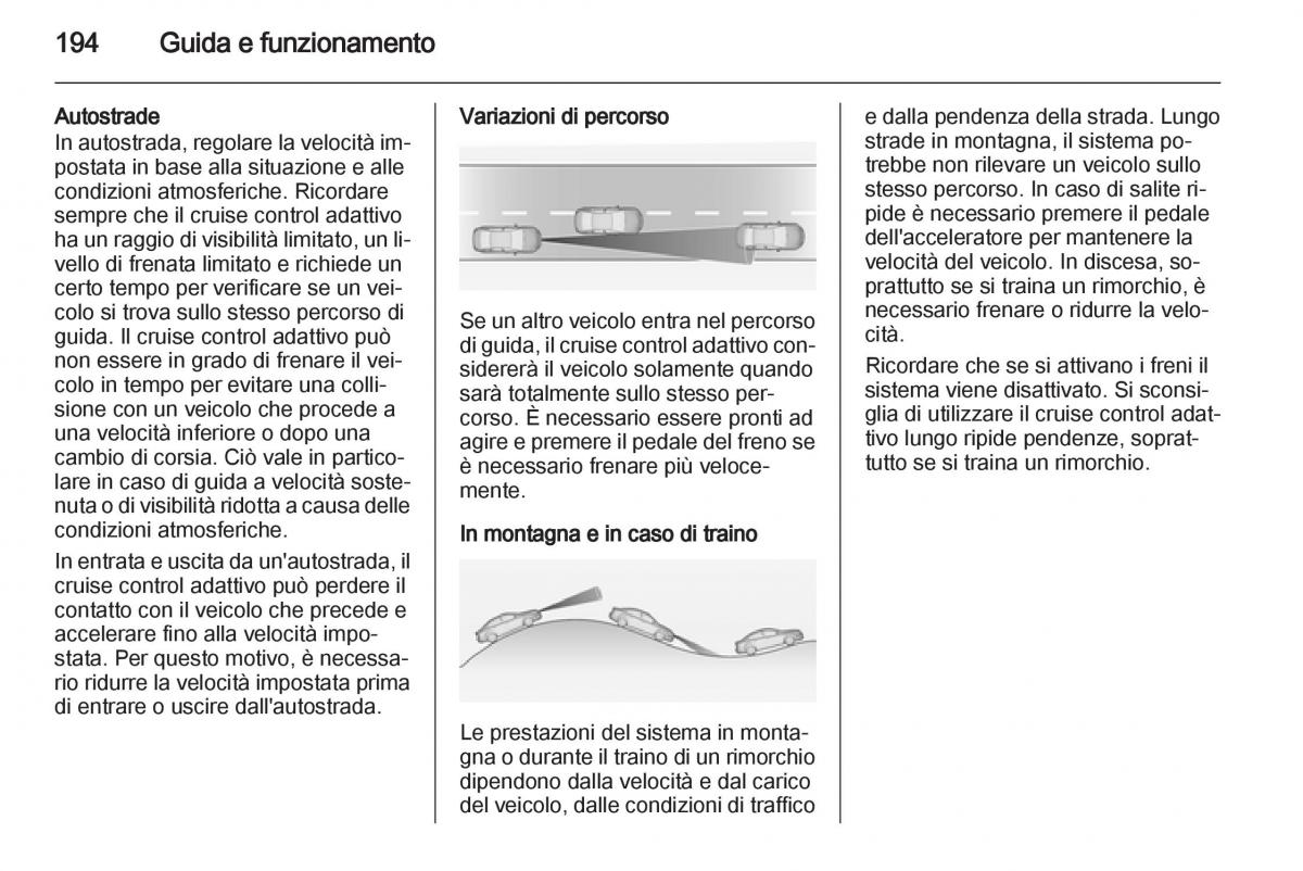 Opel Astra J IV 4 manuale del proprietario / page 196