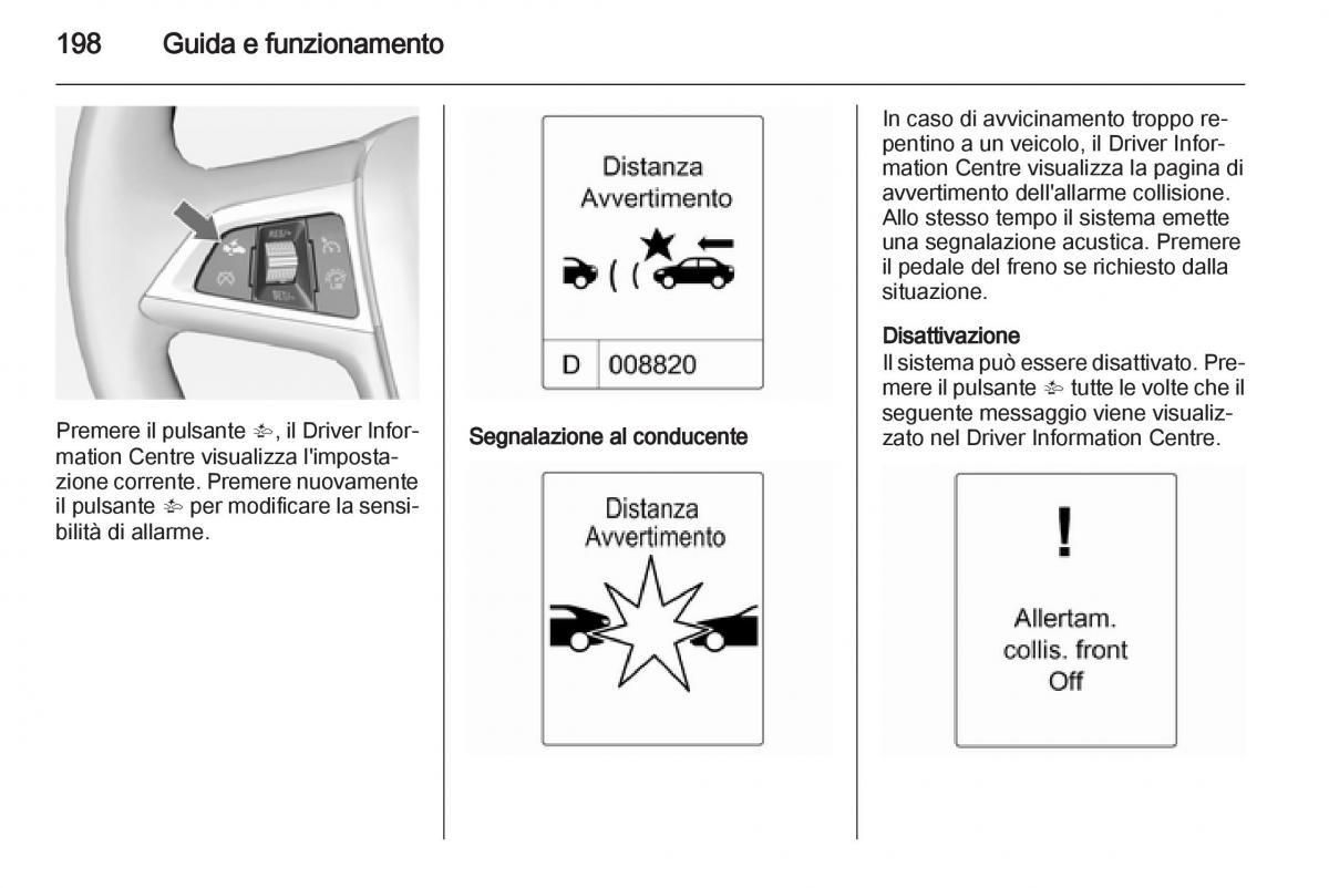 Opel Astra J IV 4 manuale del proprietario / page 200