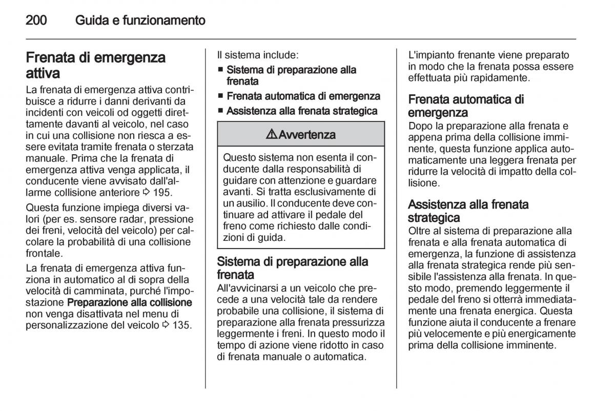 Opel Astra J IV 4 manuale del proprietario / page 202