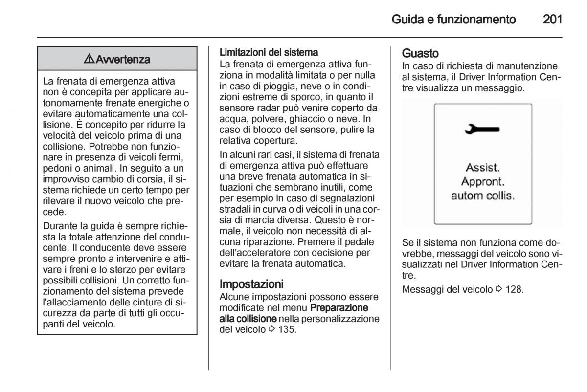 Opel Astra J IV 4 manuale del proprietario / page 203