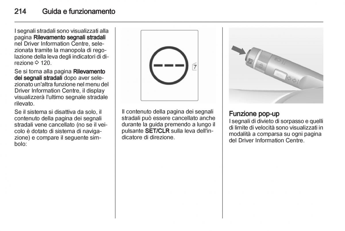 Opel Astra J IV 4 manuale del proprietario / page 216