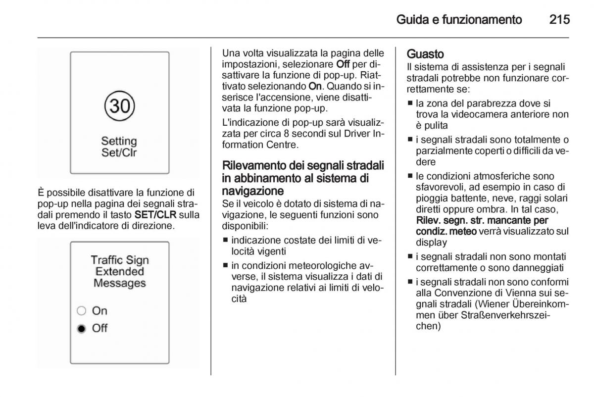 Opel Astra J IV 4 manuale del proprietario / page 217