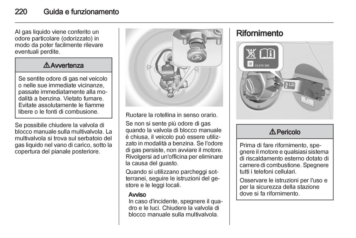 Opel Astra J IV 4 manuale del proprietario / page 222