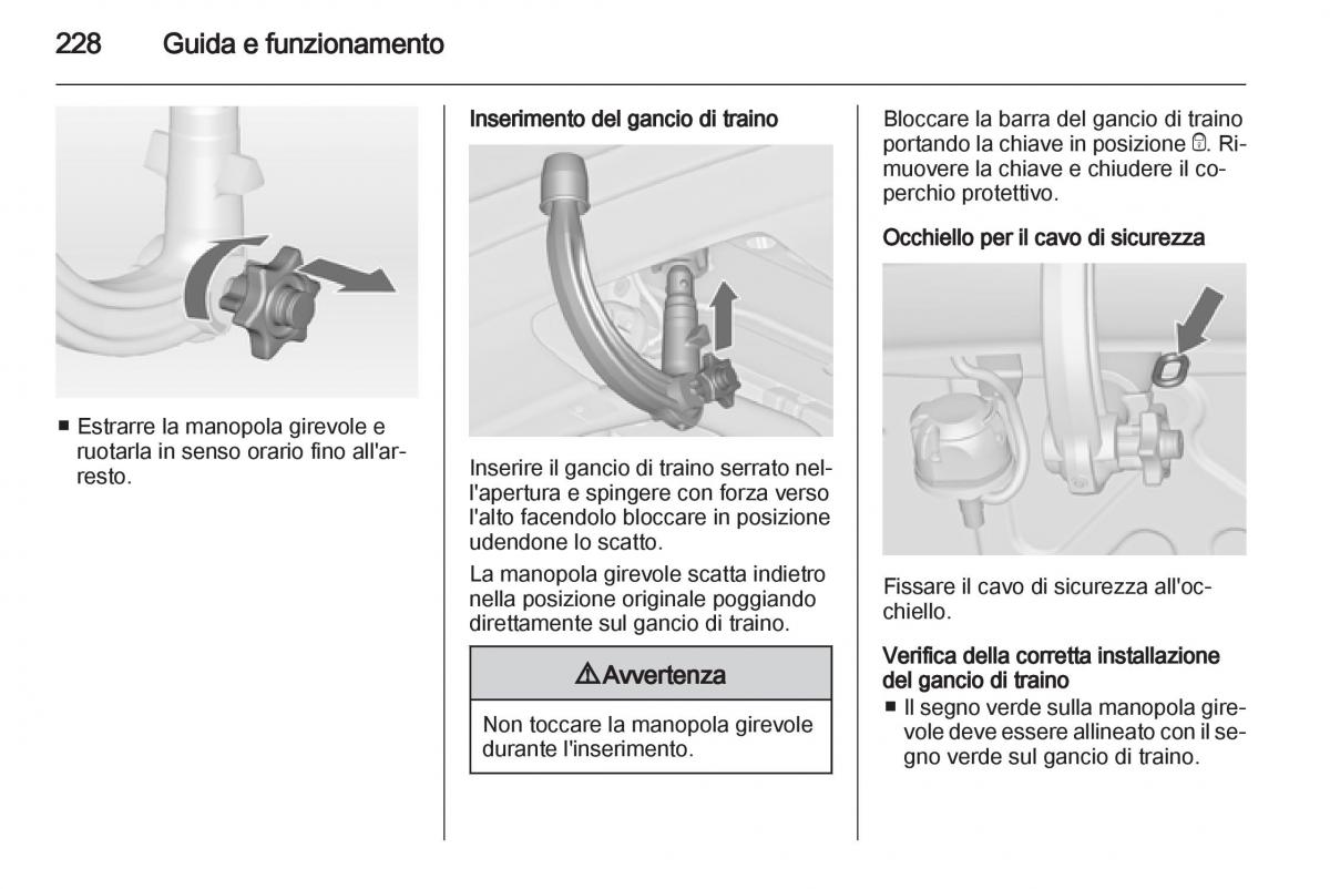 Opel Astra J IV 4 manuale del proprietario / page 230