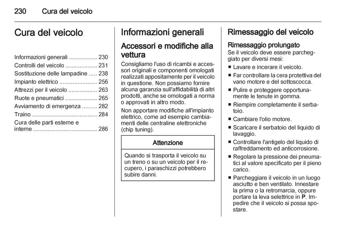 Opel Astra J IV 4 manuale del proprietario / page 232