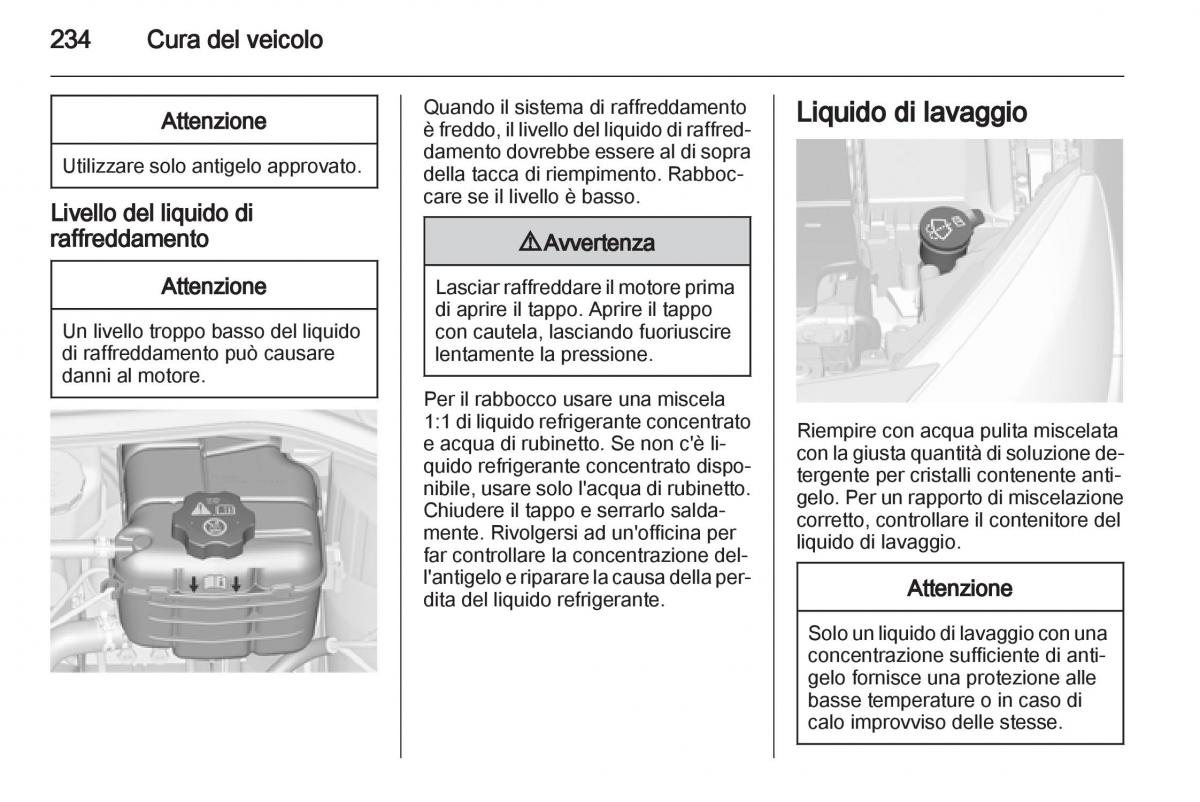 Opel Astra J IV 4 manuale del proprietario / page 236