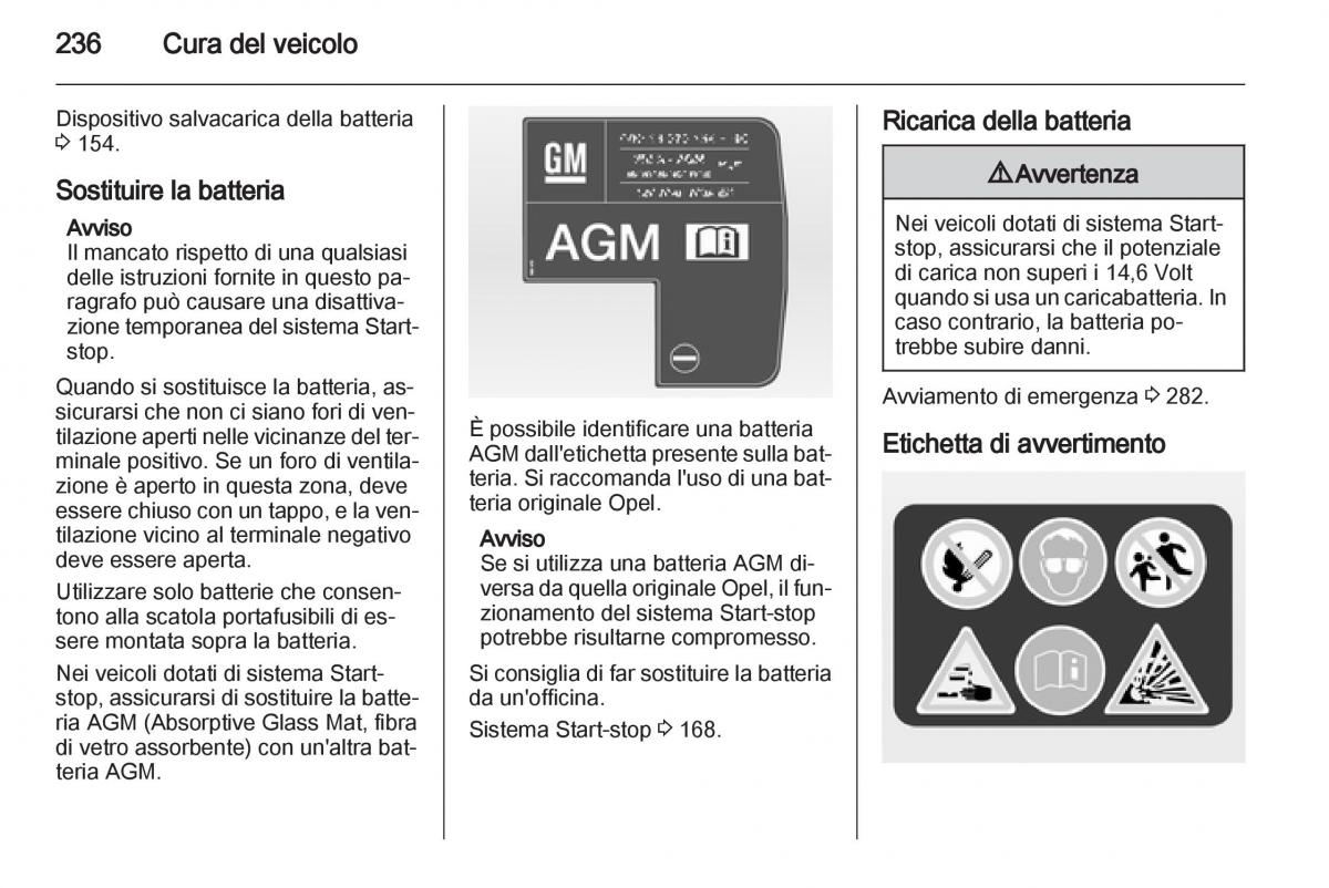 Opel Astra J IV 4 manuale del proprietario / page 238