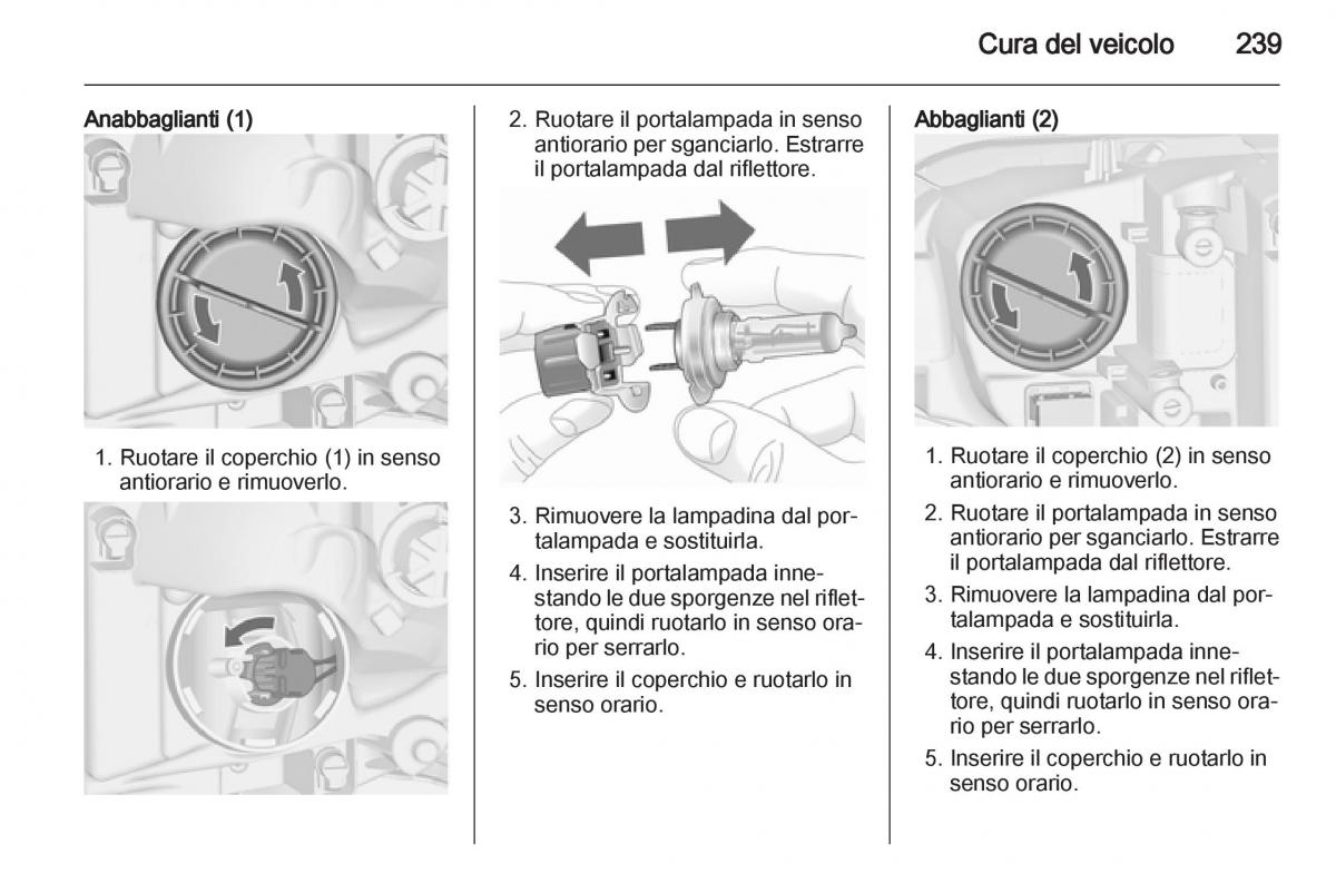 Opel Astra J IV 4 manuale del proprietario / page 241