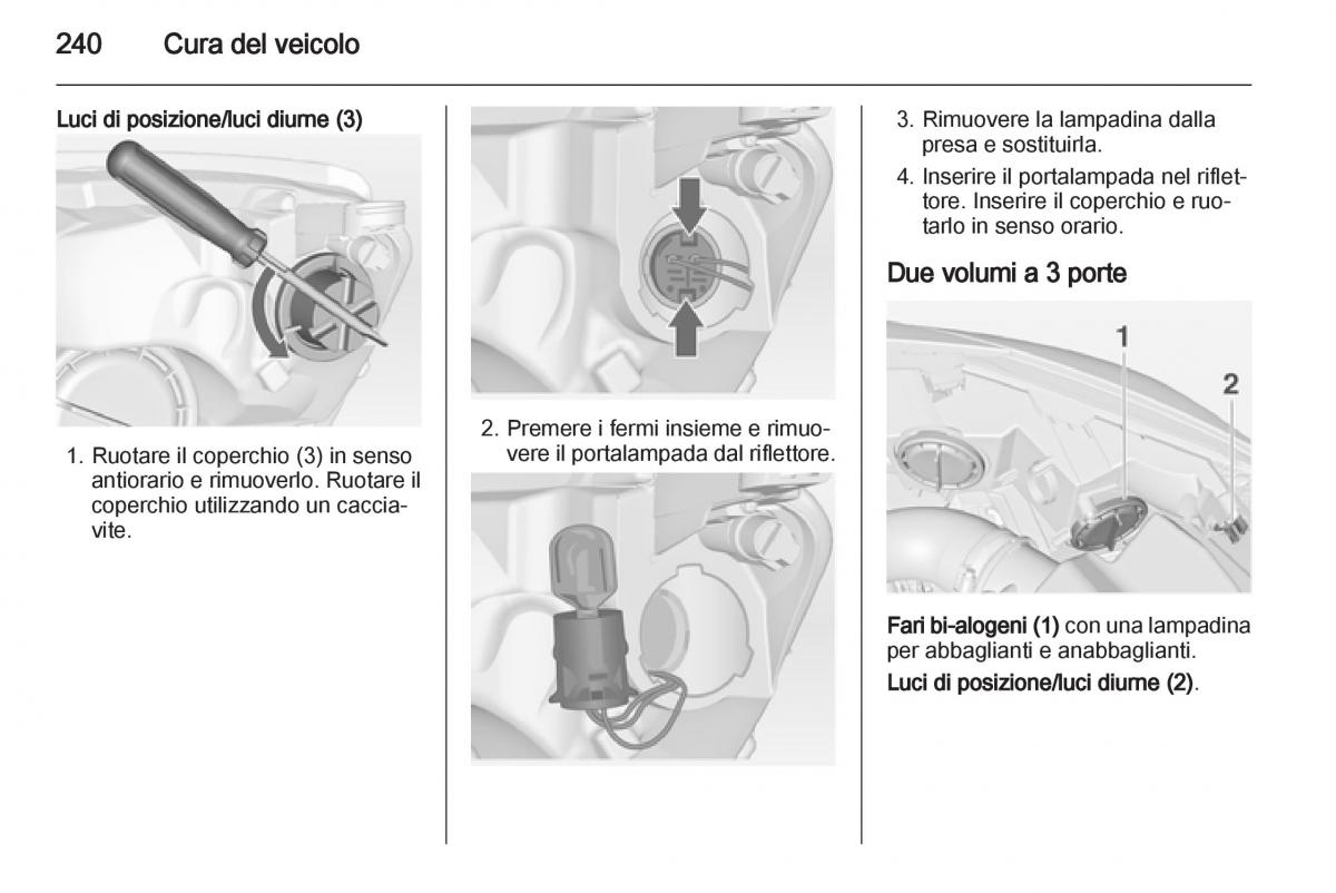 Opel Astra J IV 4 manuale del proprietario / page 242