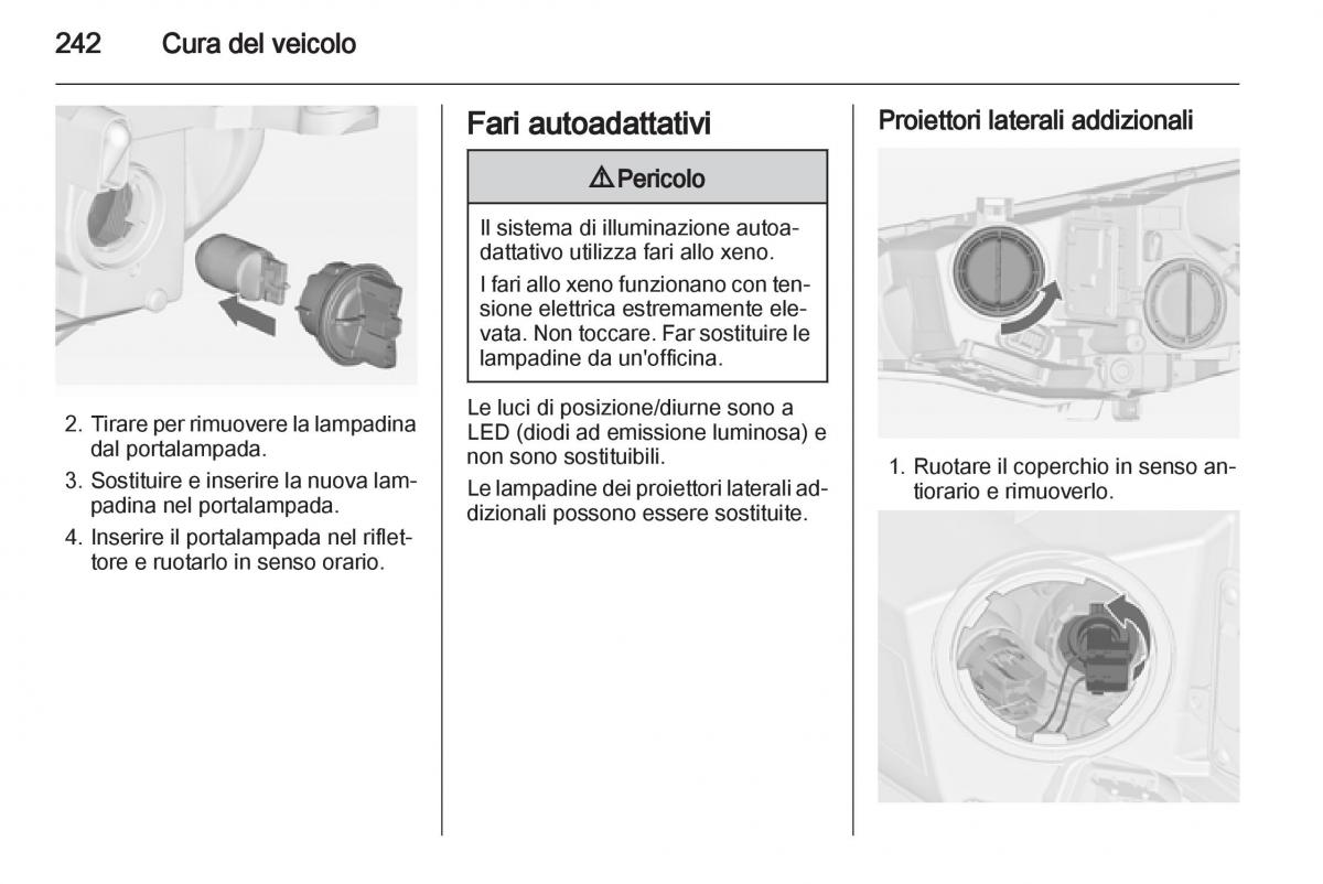 Opel Astra J IV 4 manuale del proprietario / page 244